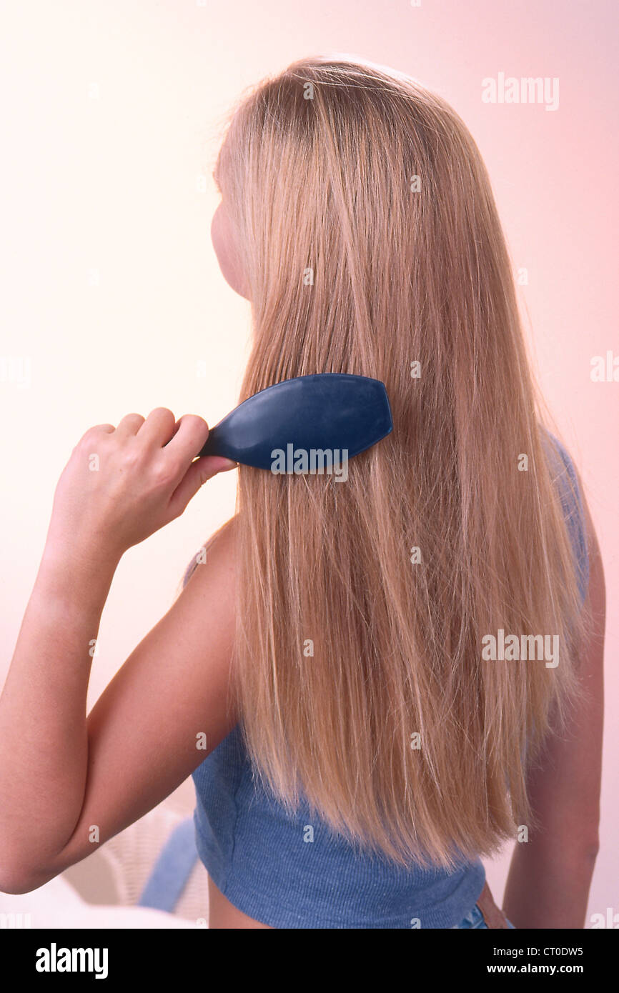 CURA DEI CAPELLI Foto Stock