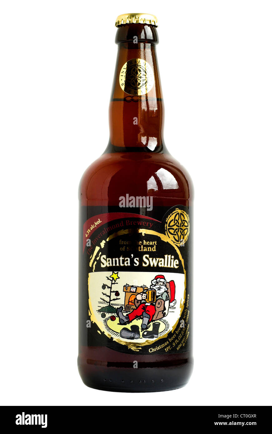 Inveralmond Brewery Santa's Swallie le bottiglie di birra - corrente @ 2012. Foto Stock