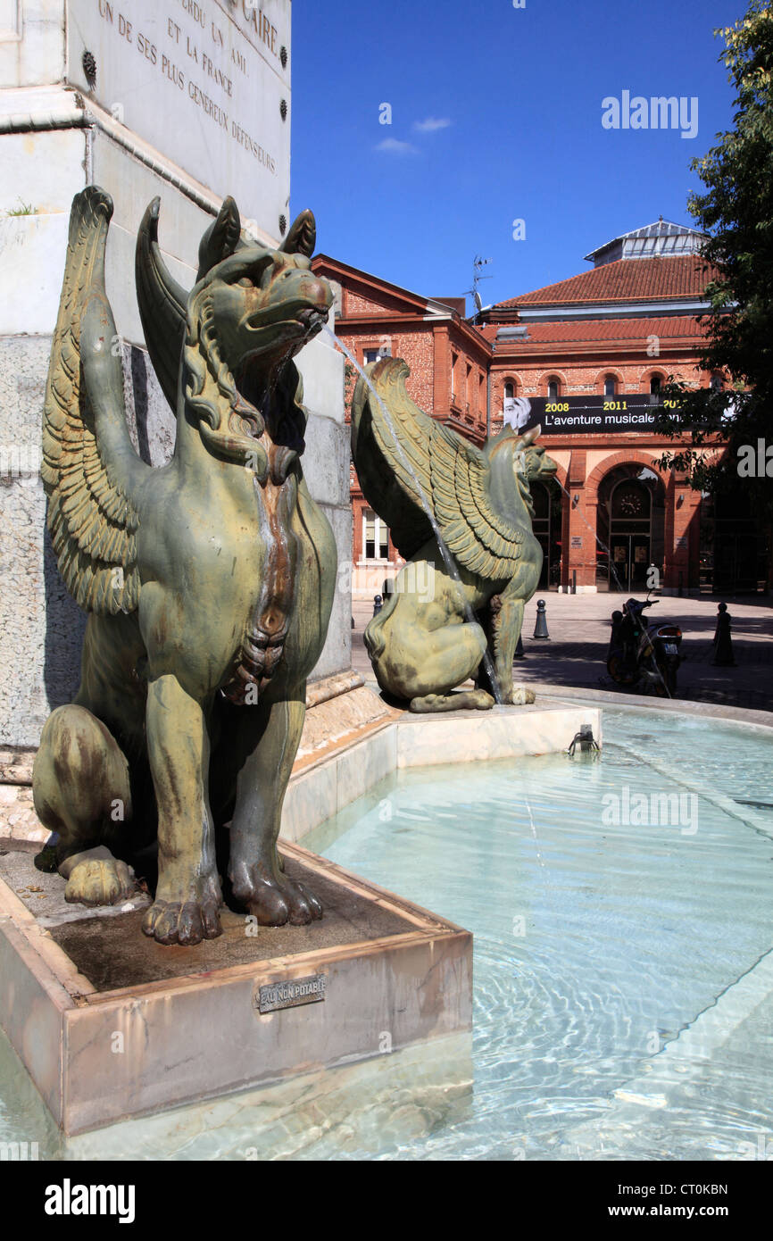 Francia, Midi-Pirenei, Toulouse, luogo Dupuy, fontana, Foto Stock