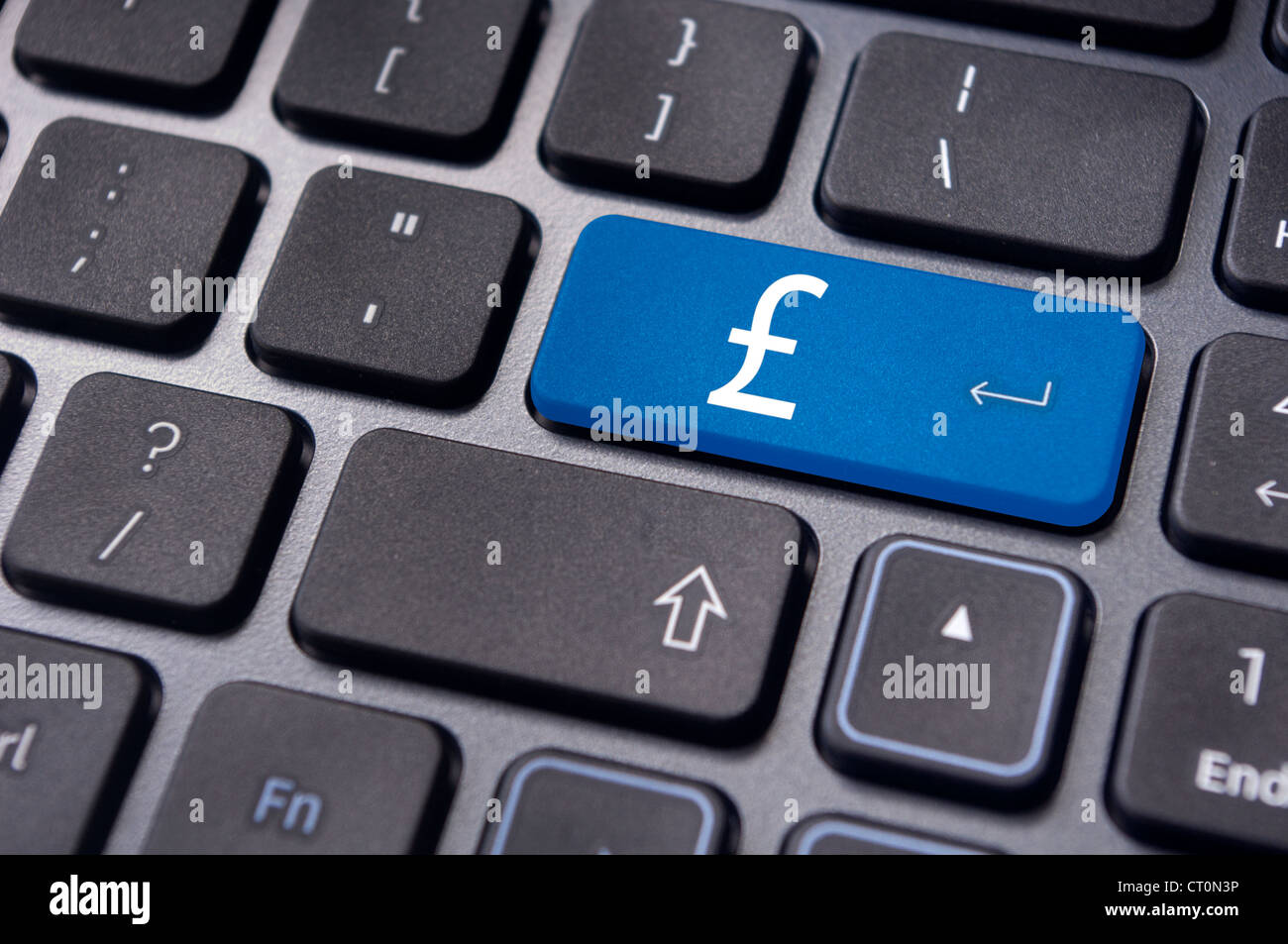 Sterline inglesi simbolo sulla tastiera, per convogliare il forex trading o di negoziazione on line di valute Foto Stock