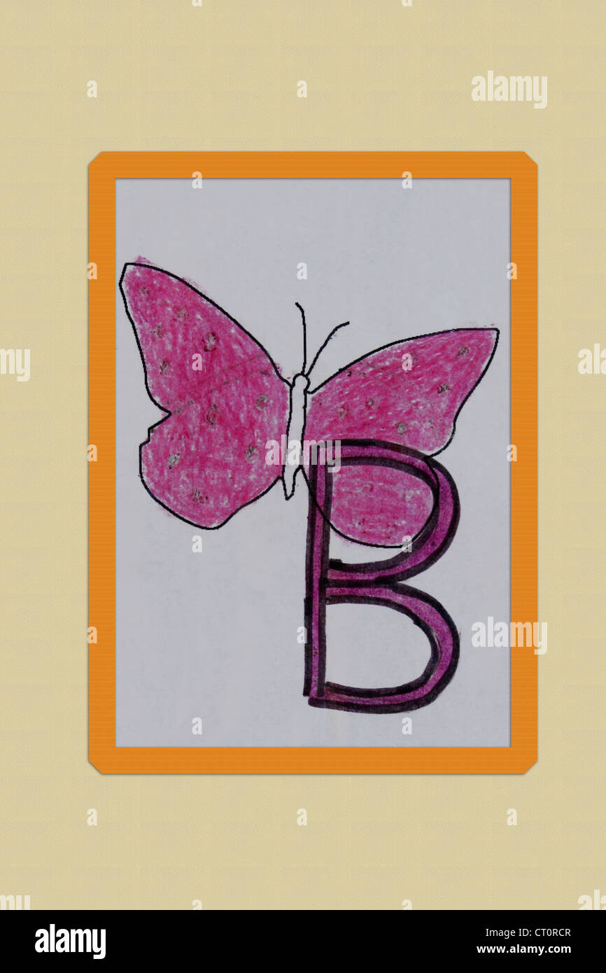 B per butterfly Foto Stock