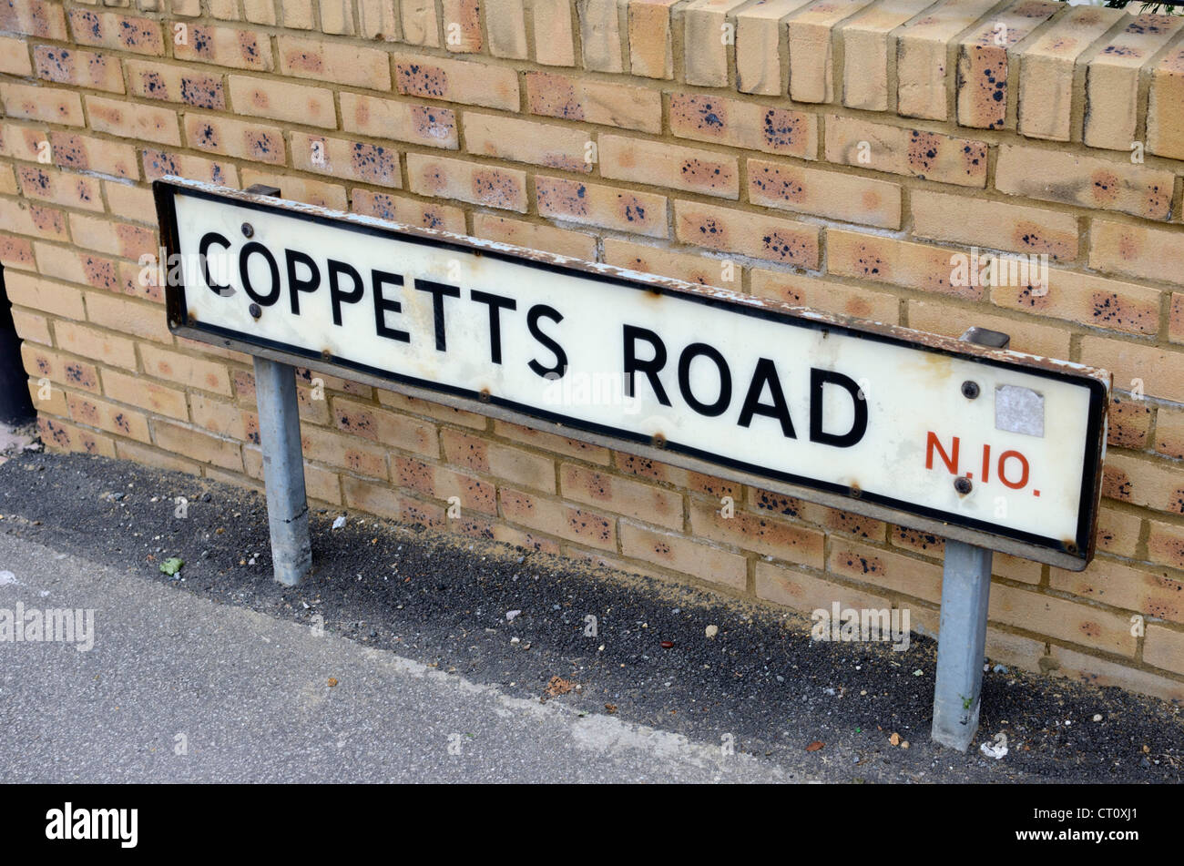 Coppetts strada N10 strada segno, London, Regno Unito Foto Stock