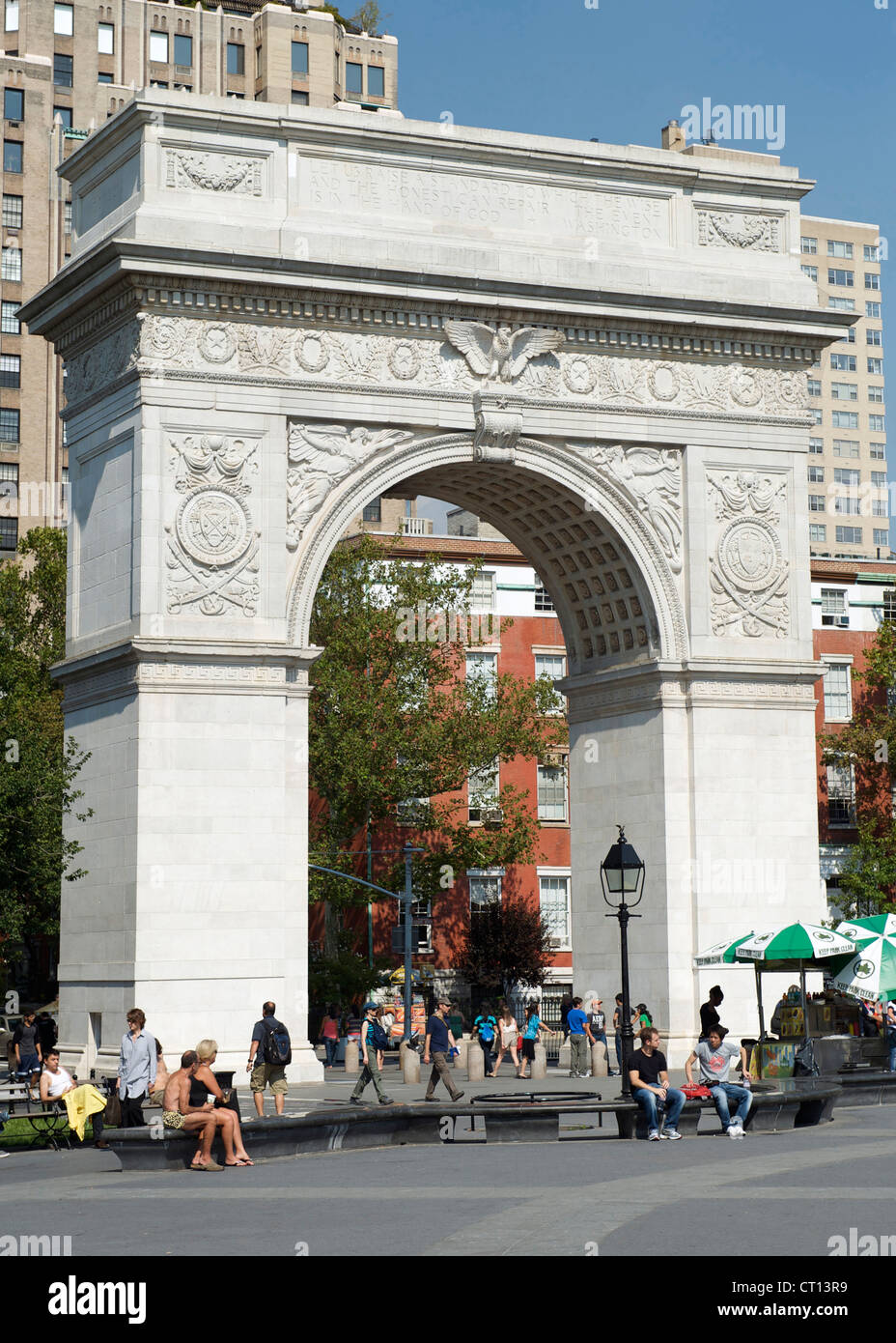 Washington Square Arch a Manhattan, New York City, Stati Uniti d'America. Foto Stock