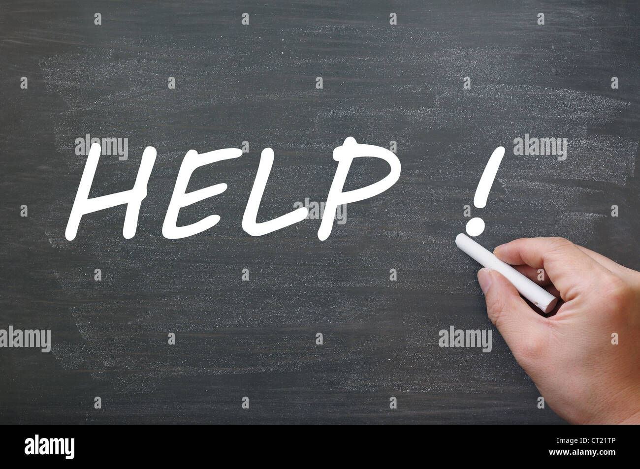 Istruzione billboard vecchio testo annuncio menu assistenza sullo sfondo nero scheda blackboard affari carriera chalk lavagna Foto Stock