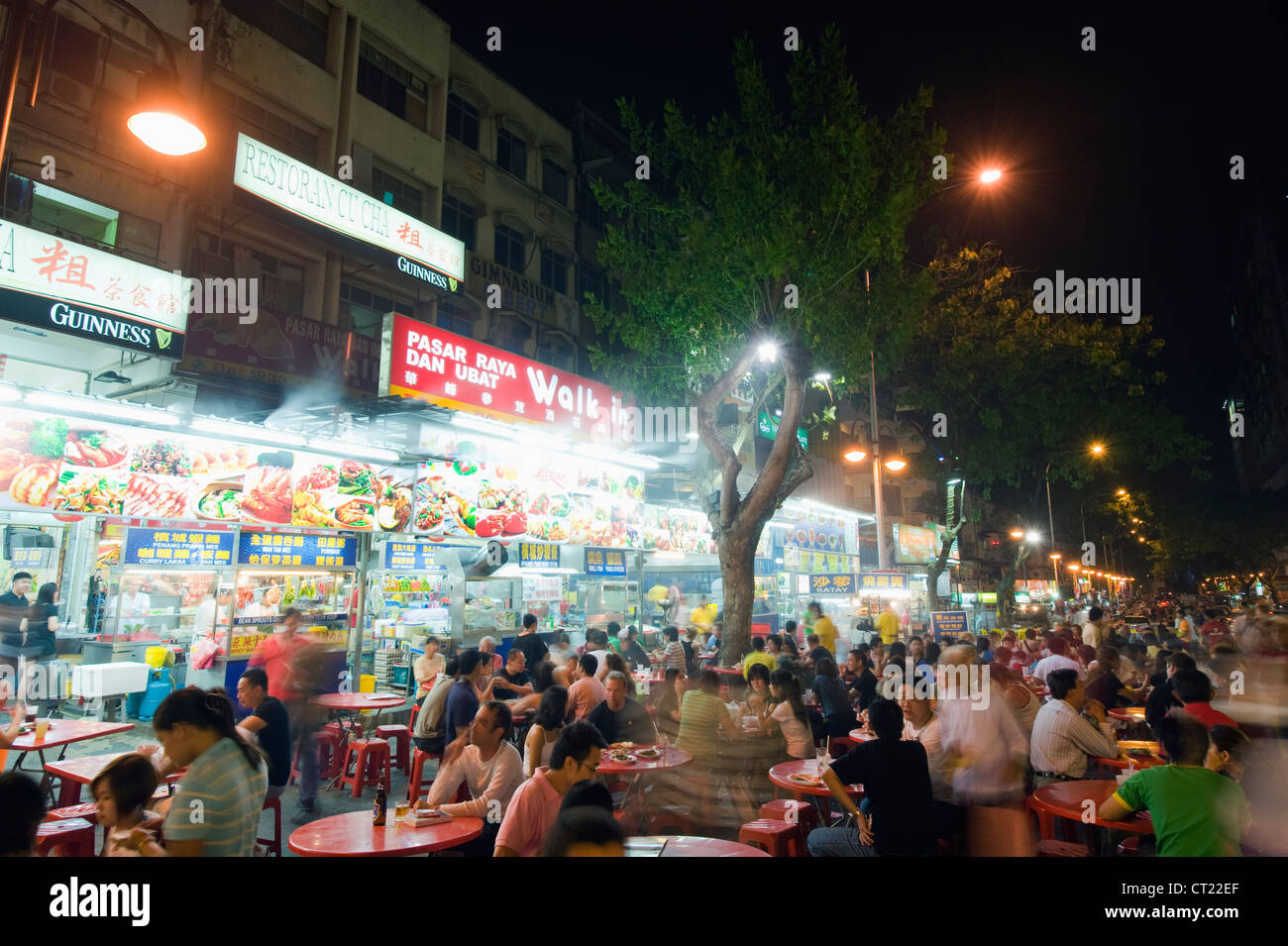 Street food e ristoranti, Bukit Bintang, Kuala Lumpur, Malesia, Sud Est asiatico Foto Stock