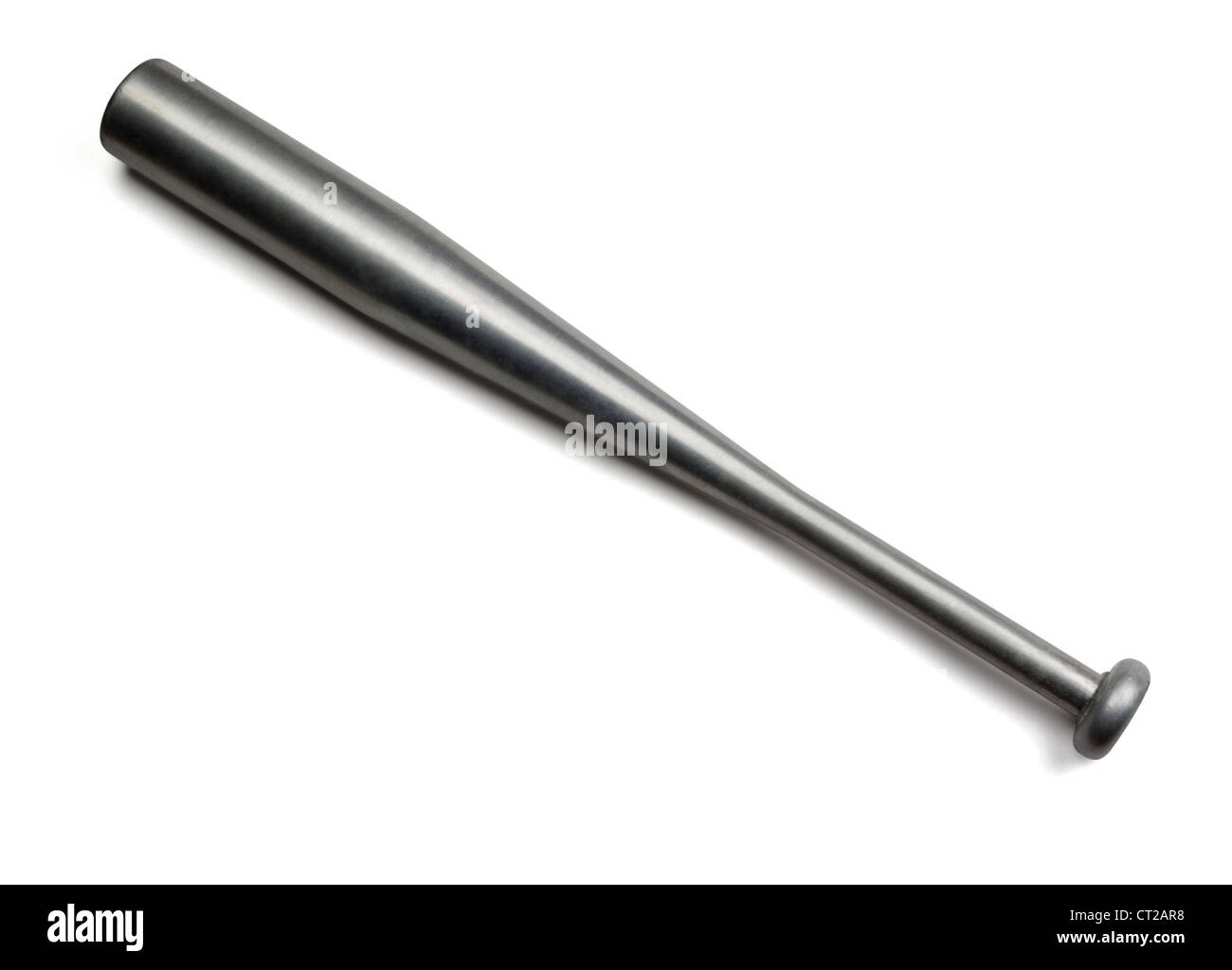 Alluminio mazza da baseball isolato su bianco Foto Stock