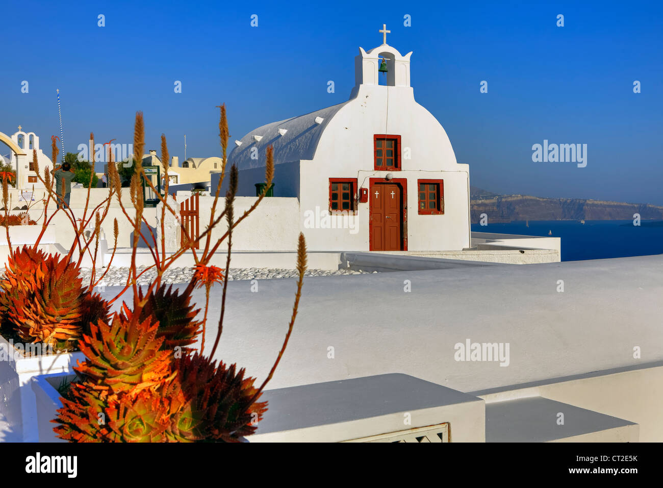 Chiesa di Oia - Santorini, Grecia Foto Stock