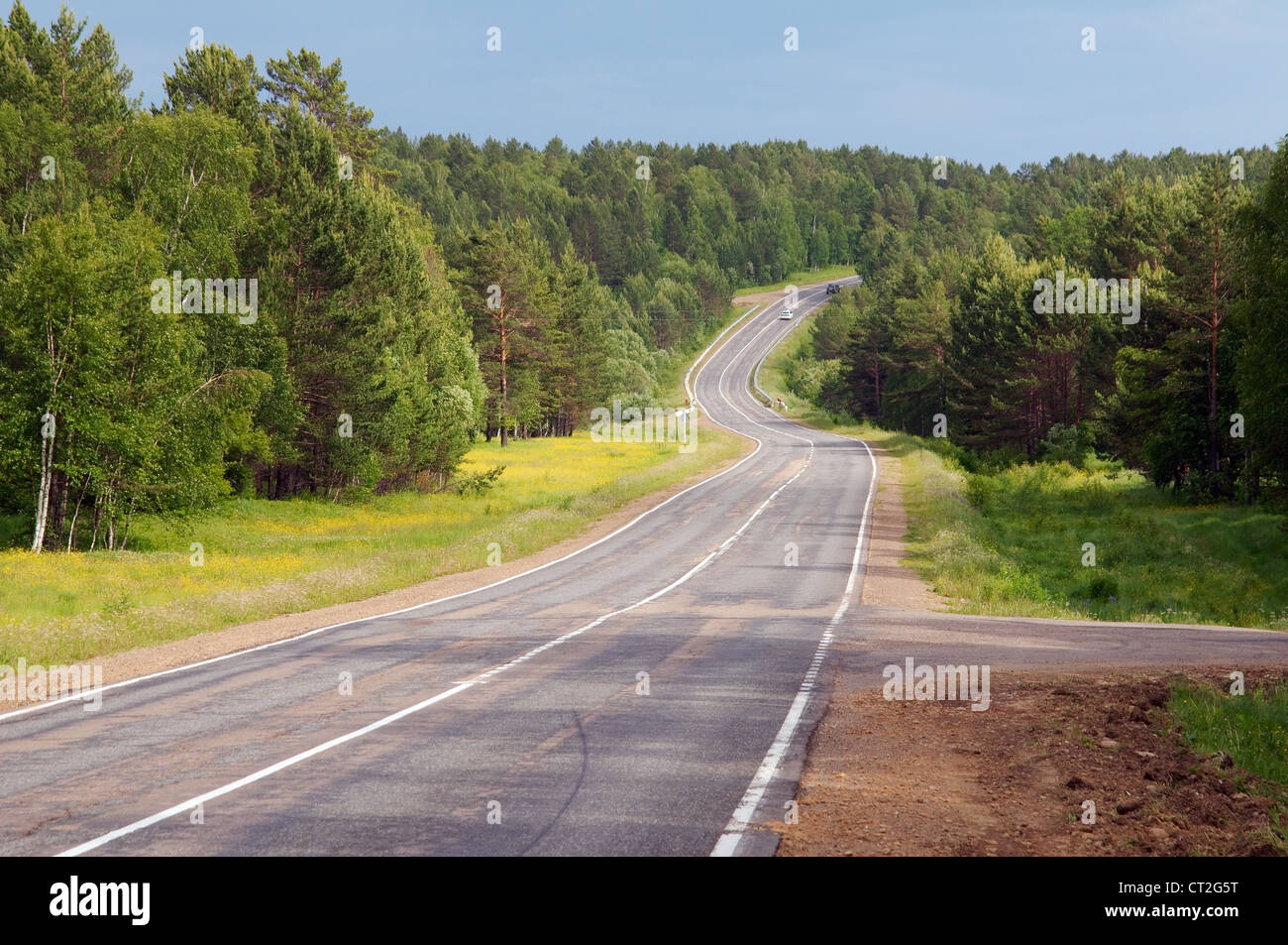 Strada Irkutsk-Listvyanka, Regione di Irkutsk, Siberia, Federazione russa Foto Stock
