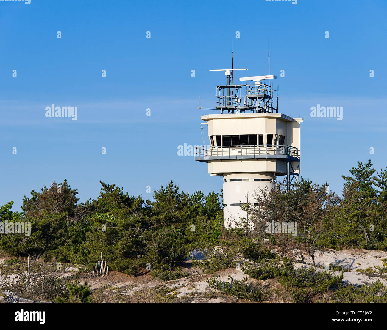 Pilota torre radar a Cape Henlopen state park, Lewes, Delaware Foto Stock