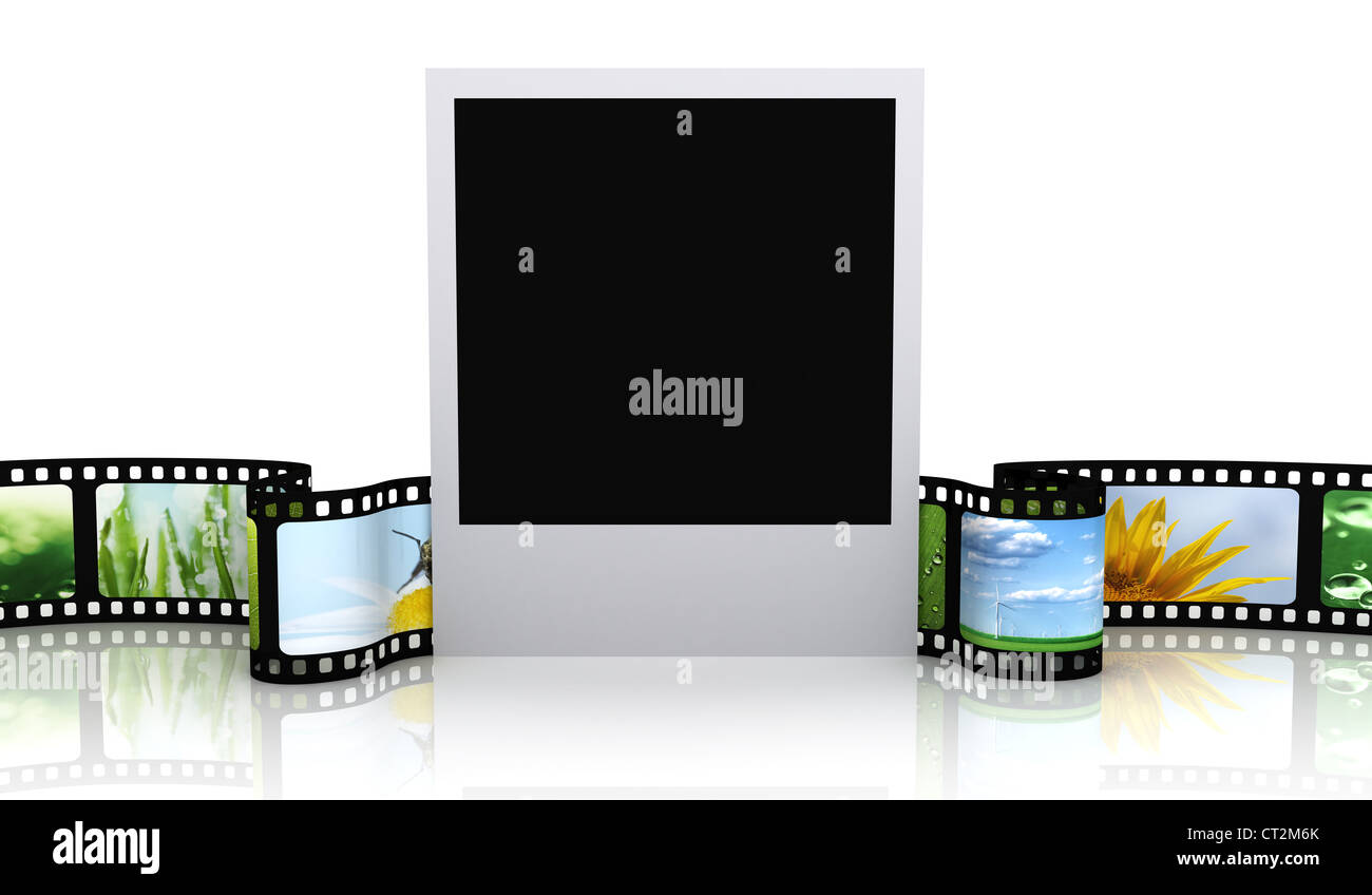 Blank foto e film con immagini Foto Stock