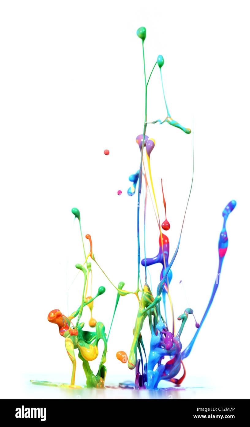 Vernice colorata splash Foto Stock