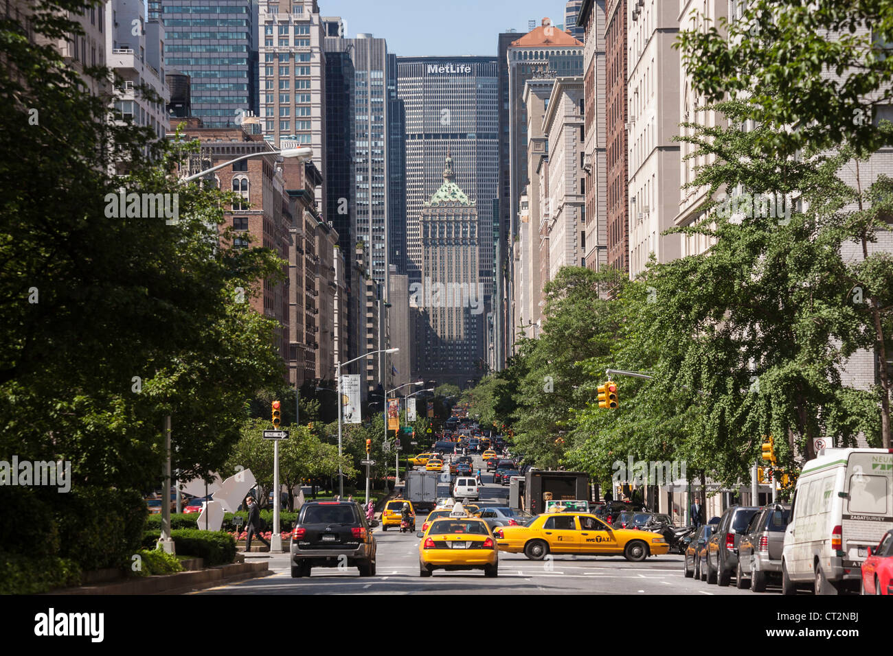 Park Avenue sulla Upper East Side di Manhattan, New York Foto Stock