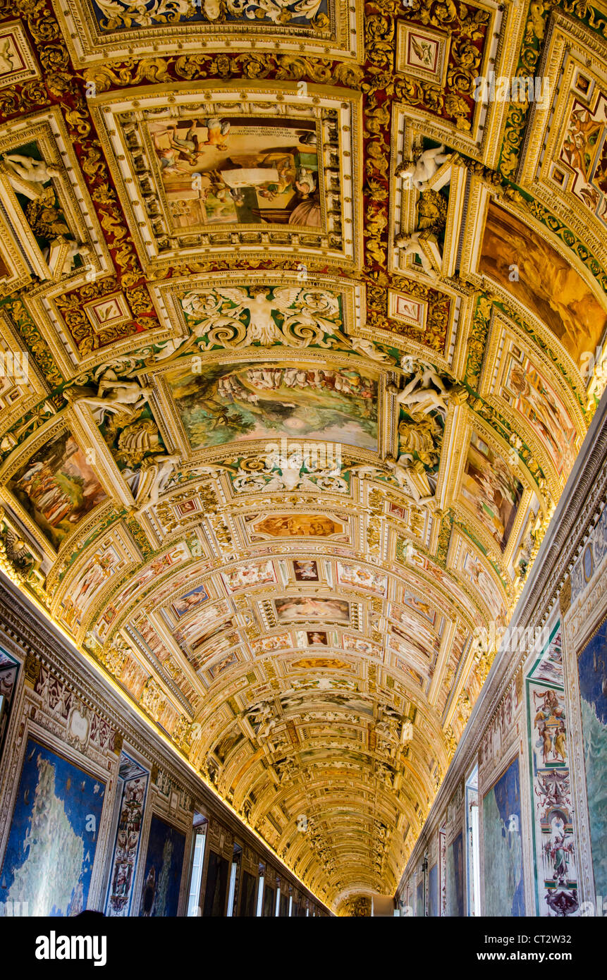 Galleria delle Carte Geografiche nei Musei Vaticani Foto Stock