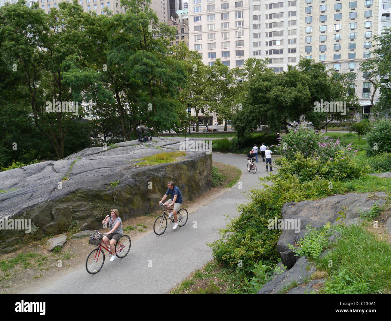 New York City Central Park percorso in bicicletta Foto Stock
