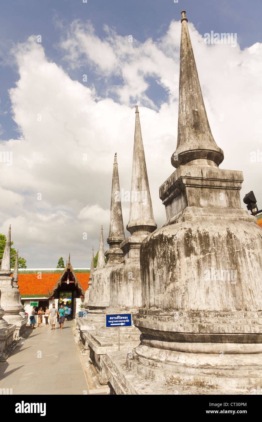 Il Wat Phra Mahathat Woromaha Vihan, in Nakhon Si Thammarat del sud della Thailandia. Foto Stock