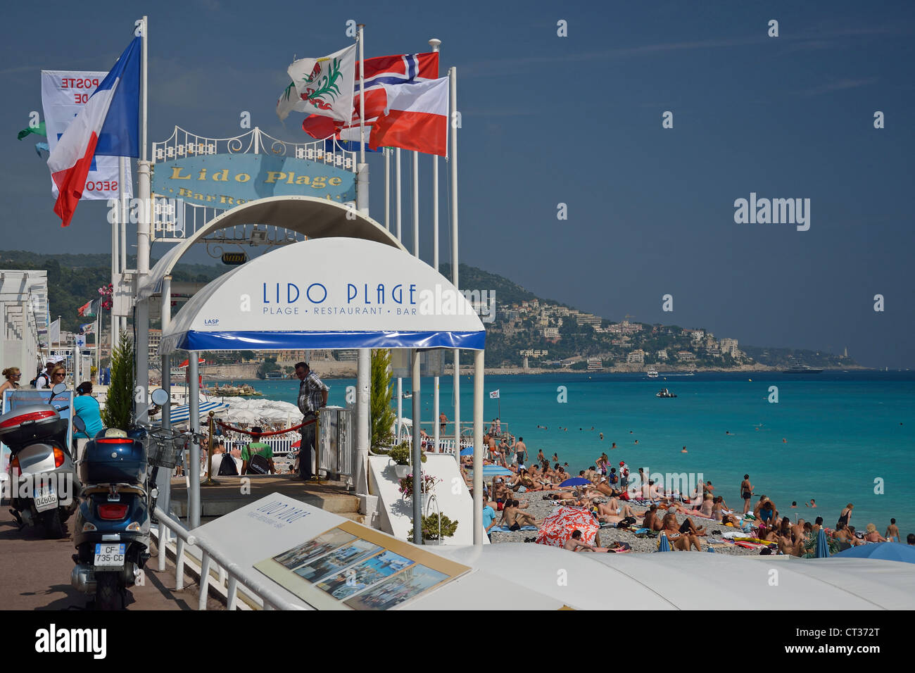 Lido Plage bar & ristorante, Promenade des Anglais, Nizza Côte d'Azur, Alpes-Maritimes, Provence-Alpes-Côte d'Azur, in Francia Foto Stock