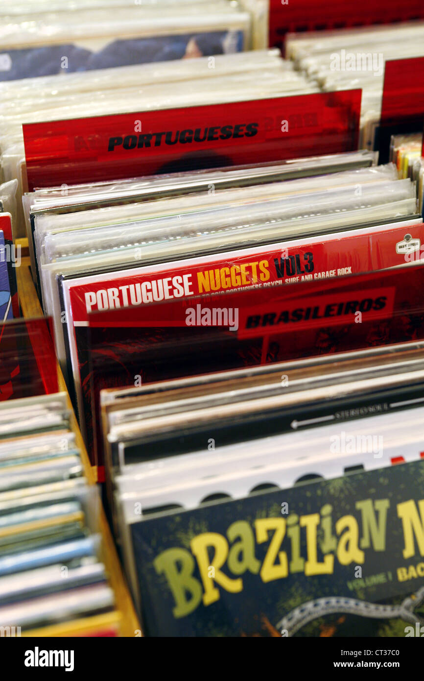 Louie Louie Record Shop, Rua Nova da Trindade, Chiado, Lisbona, Portogallo Foto Stock