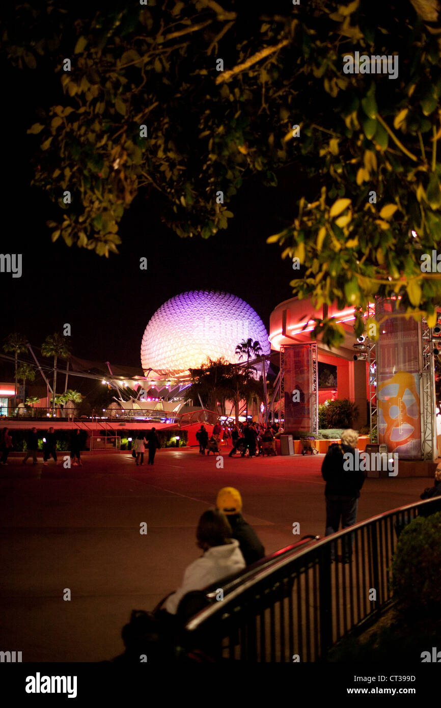 Astronave terra palla in Epcot Center, Orlando Foto Stock