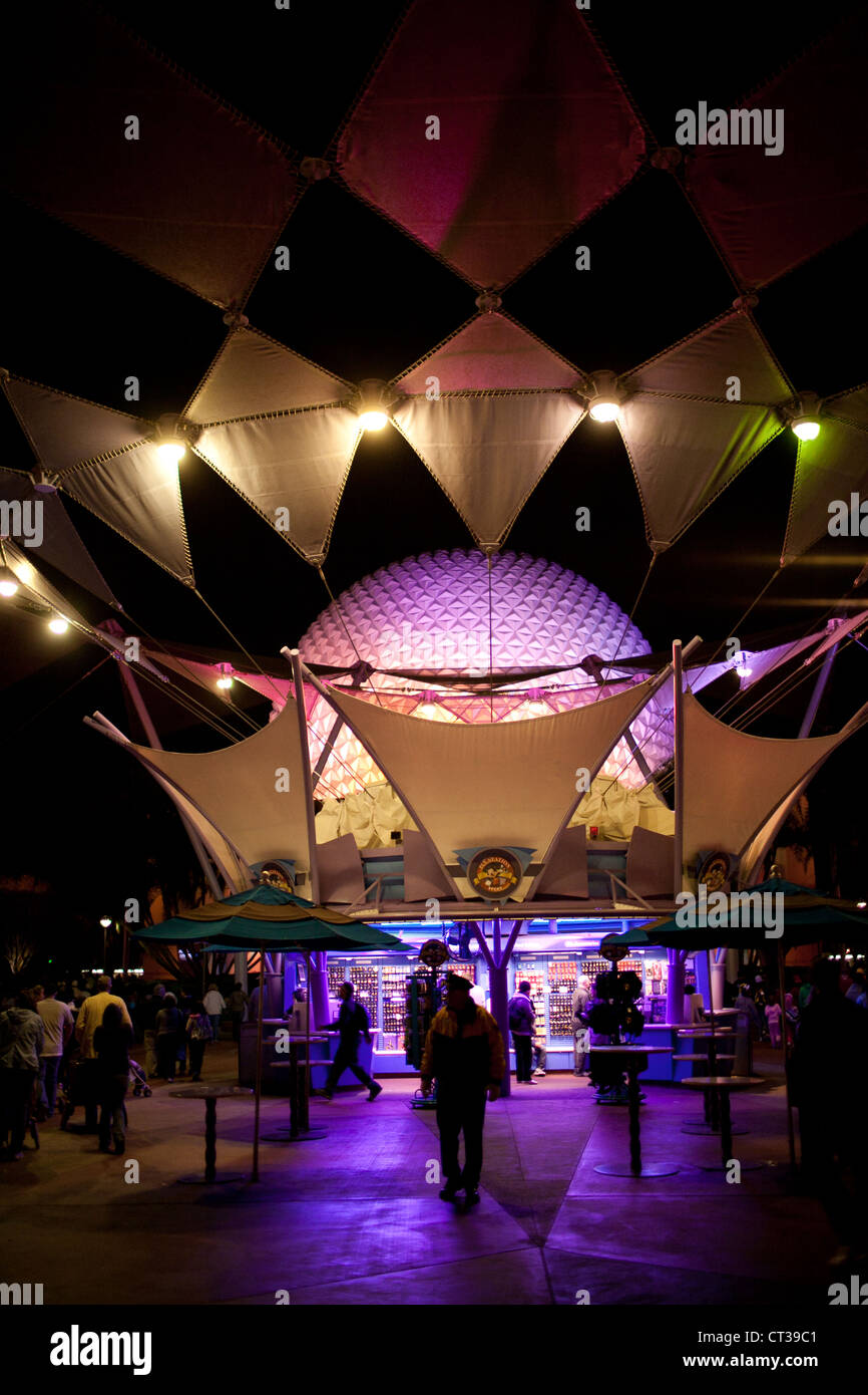 Astronave terra palla in Epcot Center, Orlando Foto Stock