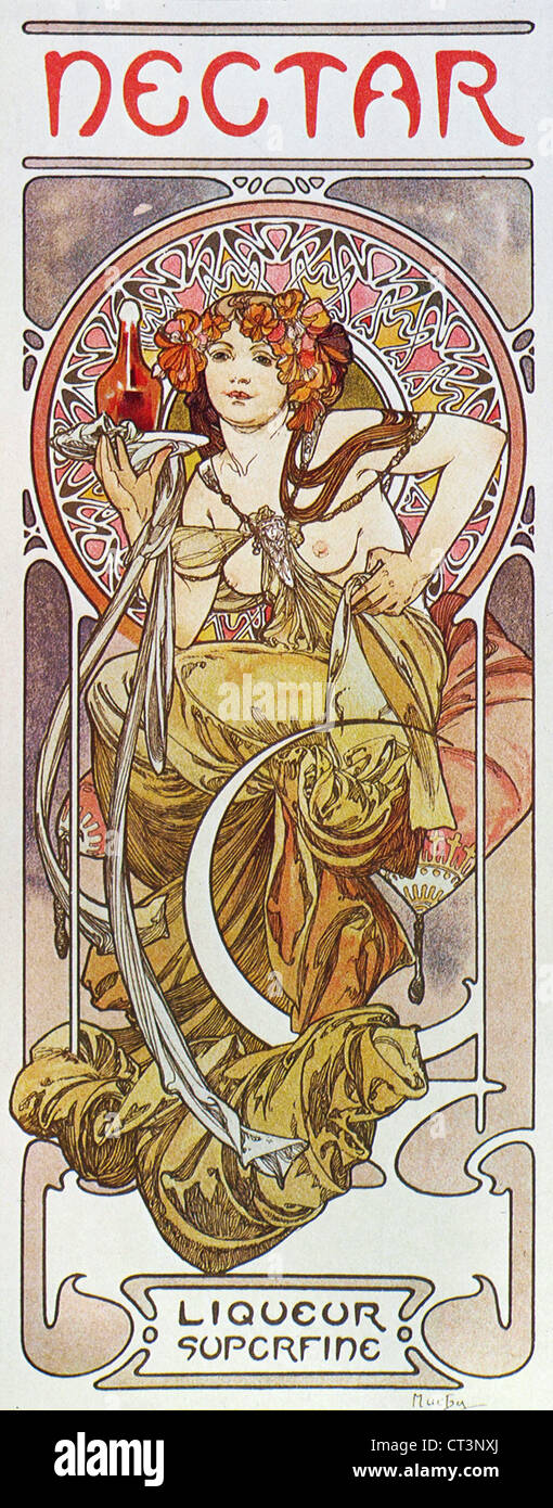 Alphonse Mucha (Alfons Maria) 1860 - 1939 nettare - liquore Superfine Foto Stock