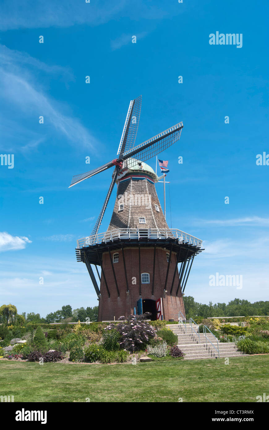 Vero e proprio mulino a vento olandese si trova in Olanda, Michigan Foto Stock