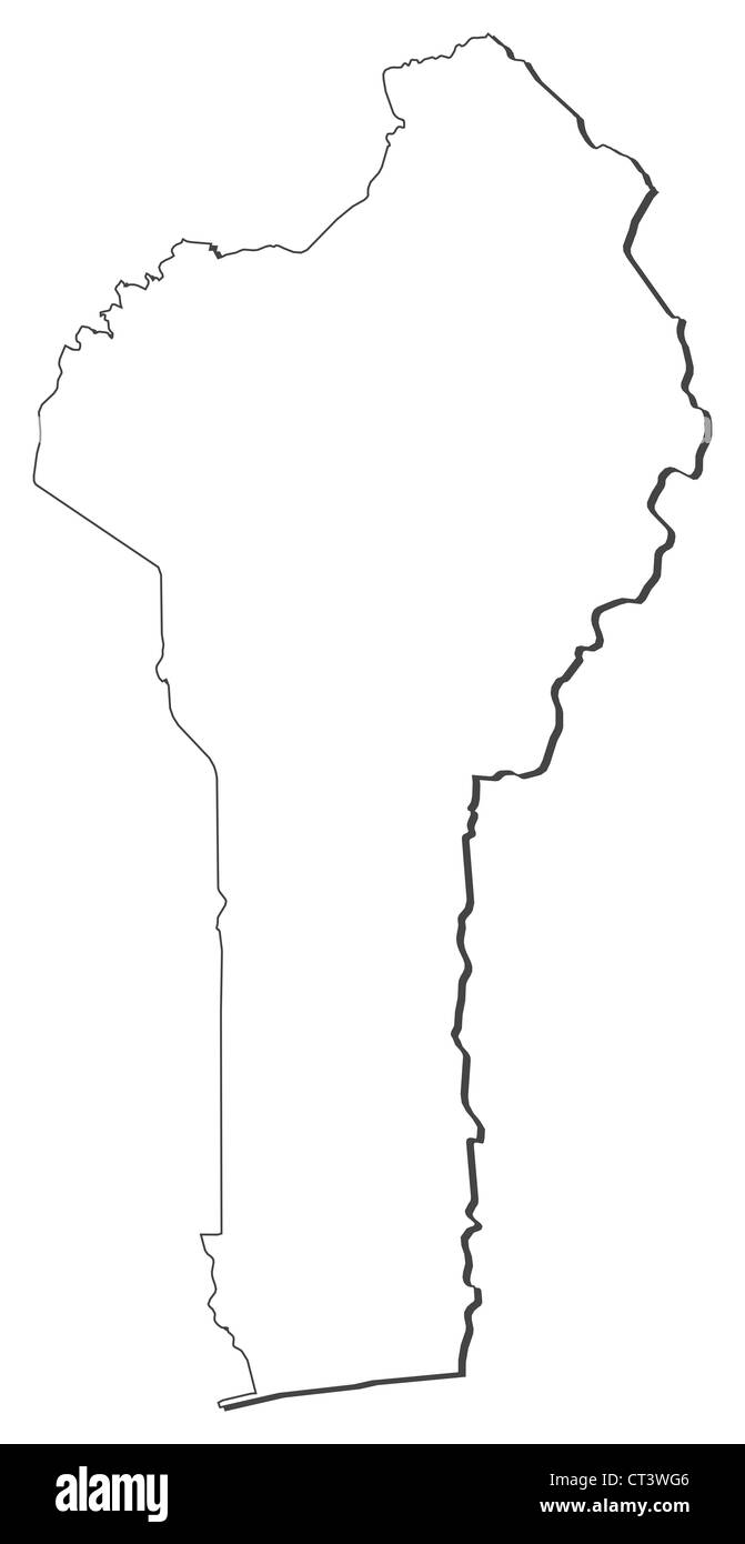 Mappa del Benin, dove il Benin è evidenziata. Foto Stock