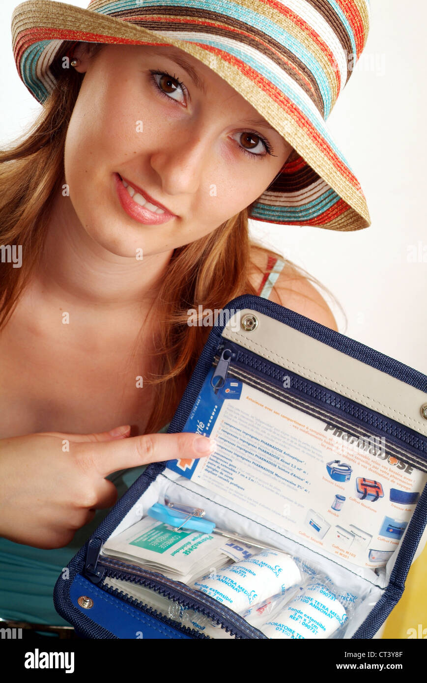 KIT DI PRIMO SOCCORSO Foto Stock