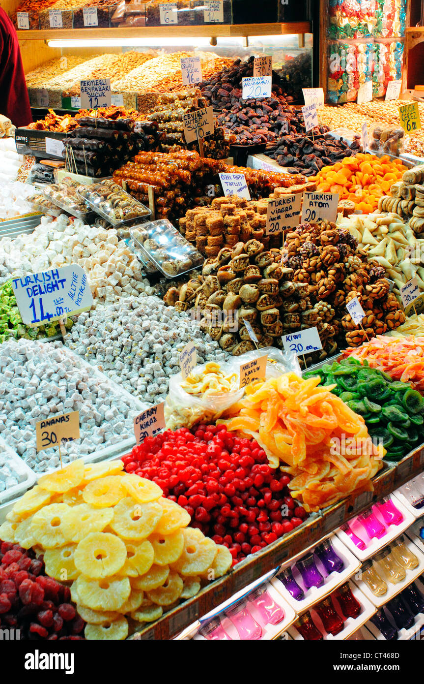 Turchia, Istanbul, Eminoenue e il Bazar delle Spezie, il Bazaar Egiziano, Display Foto Stock
