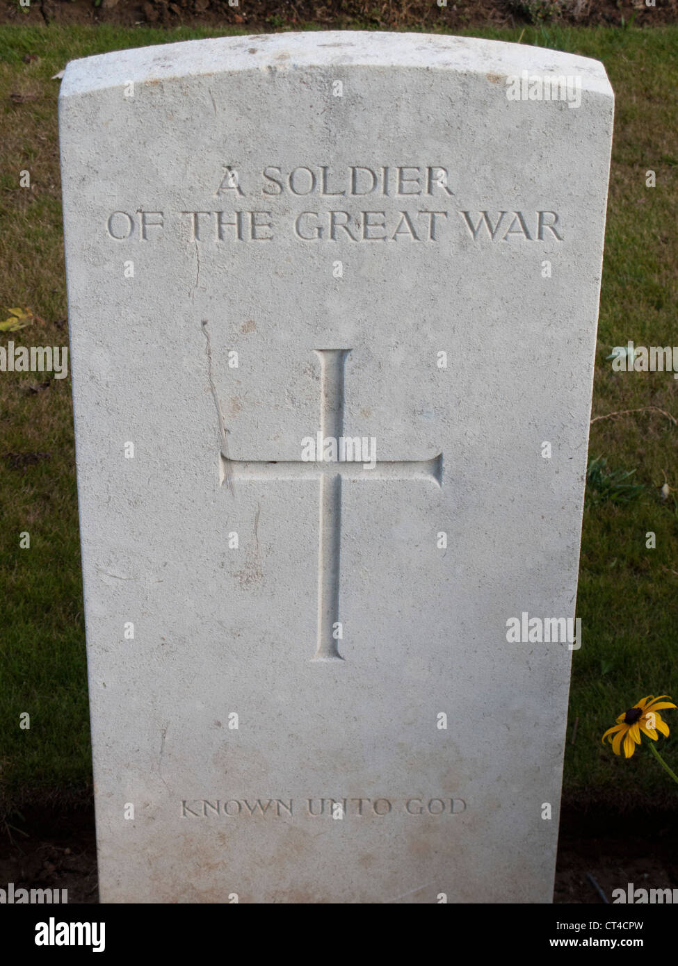 Commonwealth War Graves Lapide commemorativa per il soldato sconosciuto Foto Stock