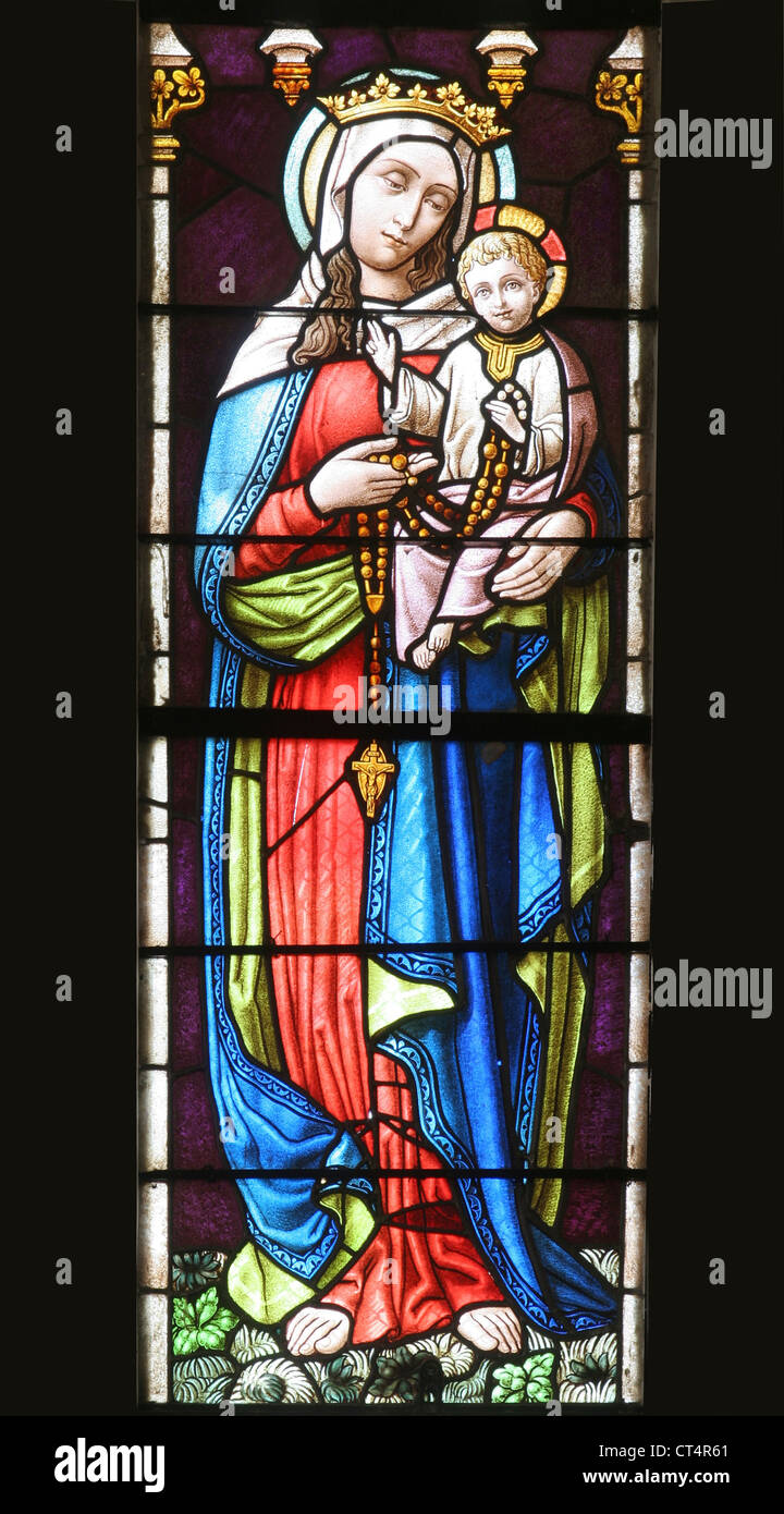 Vergine Maria con Gesù bambino Foto Stock