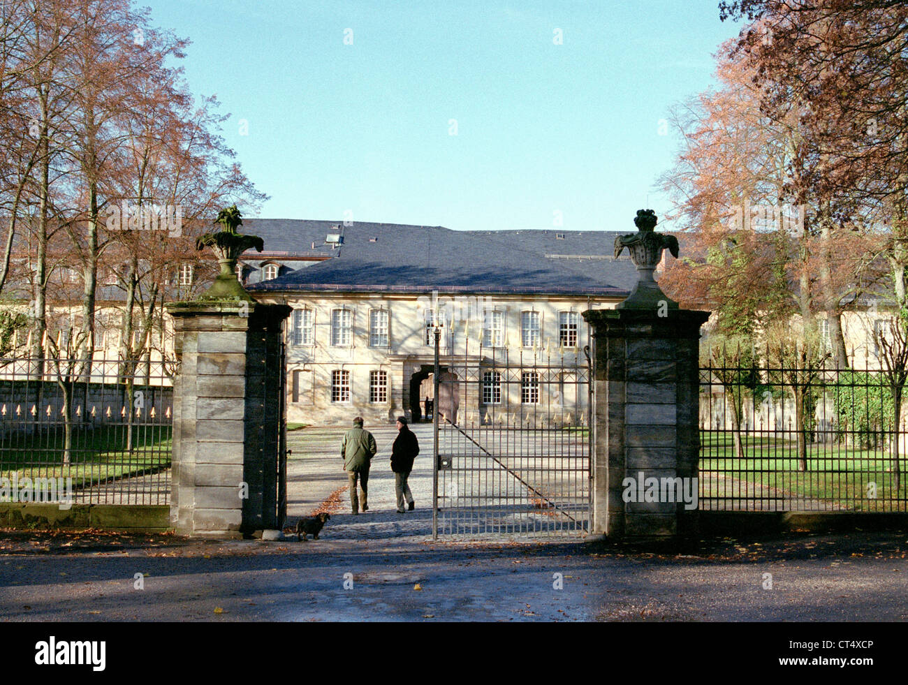 Ingresso al castello di nuovo a Bayreuth Foto Stock