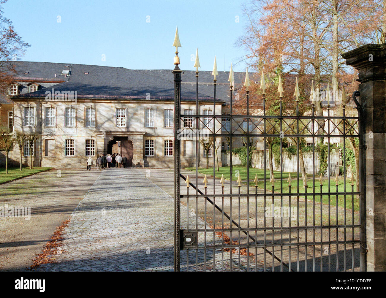 Ingresso al castello di nuovo a Bayreuth Foto Stock