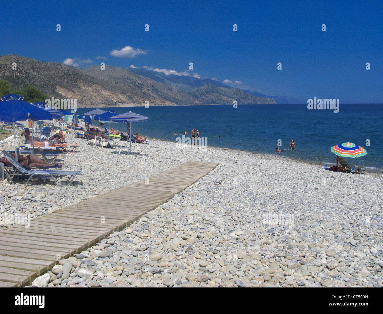 Chalikia Pepple Beach, Paleochora, sud di Creta, Grecia Foto Stock