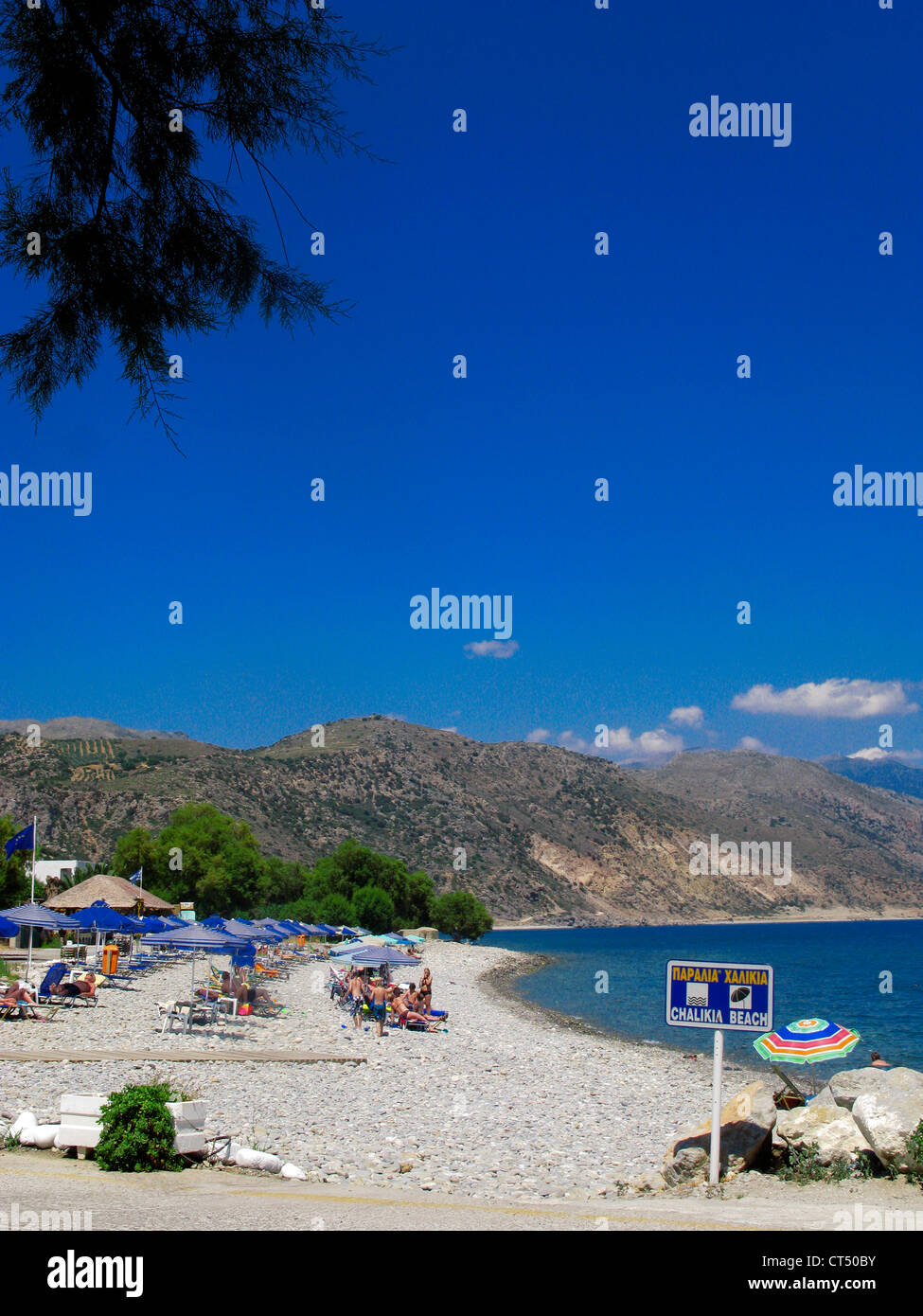 Spiaggia di Chalikia, Paleochora, sud di Creta, Grecia Foto Stock