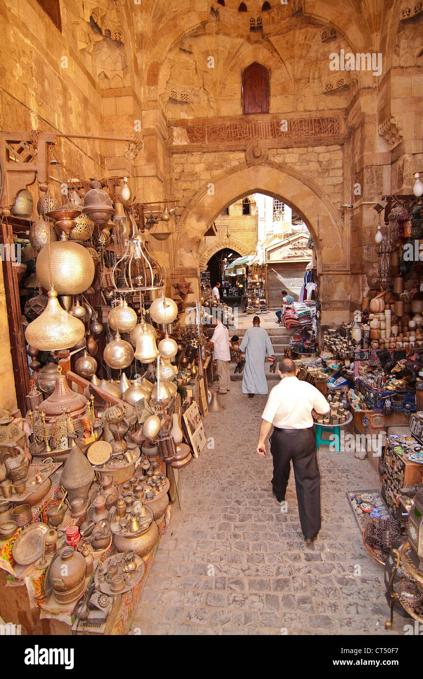 Lampada shop nel Bazaar di Khan el Khalili al Cairo Foto Stock