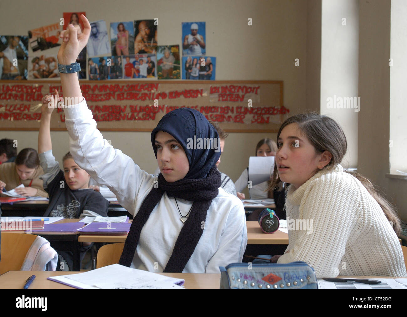 Lezione in una scuola secondaria Foto Stock