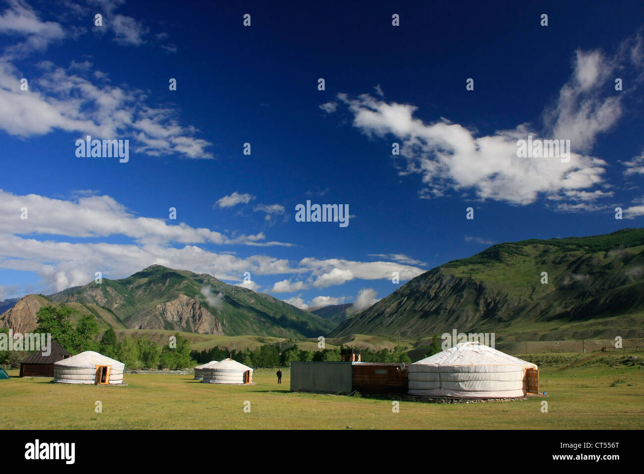Yurta alloggi nella regione degli Altai, Siberia, Russia Foto Stock