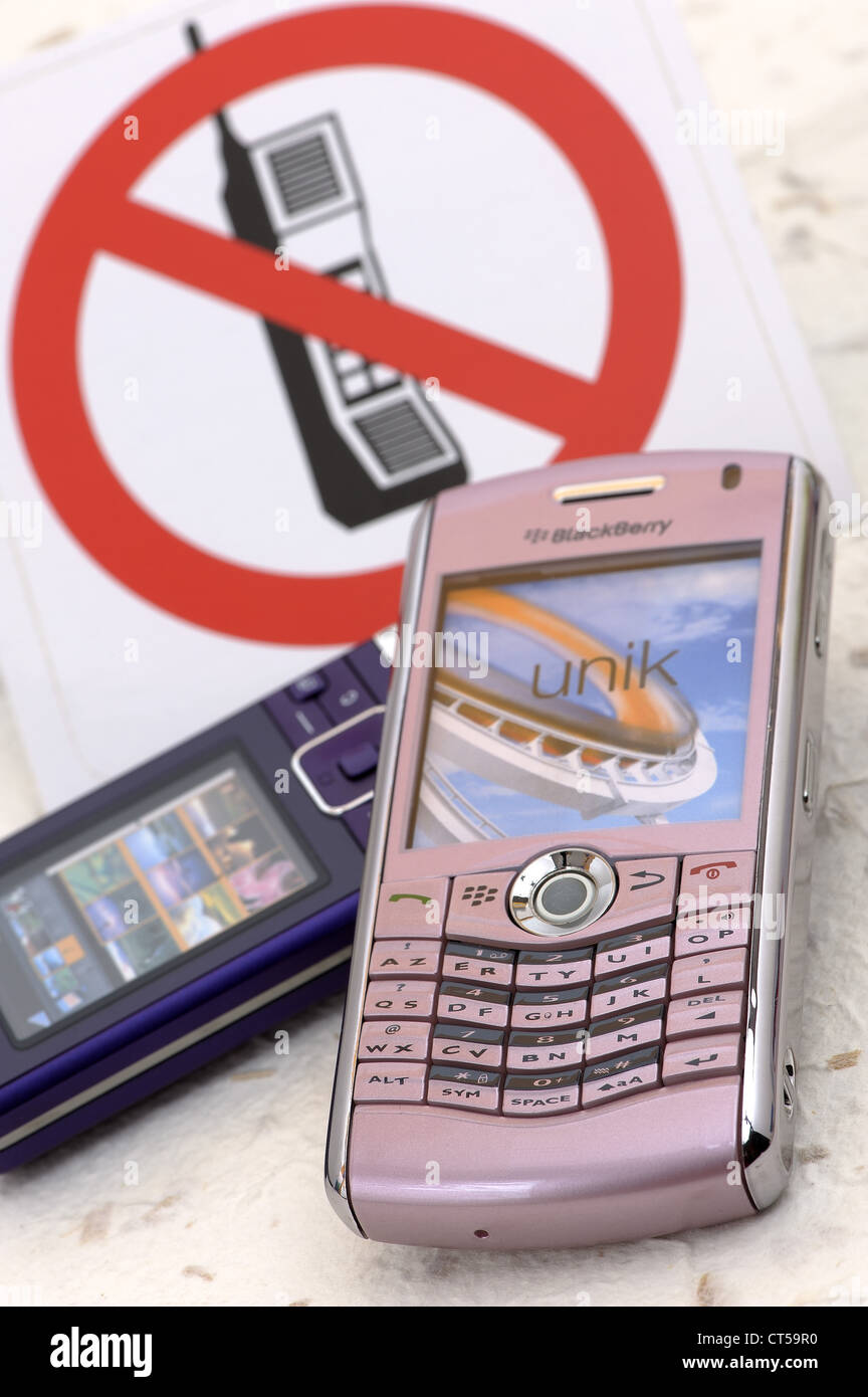 Nessun telefono cellulare Foto Stock