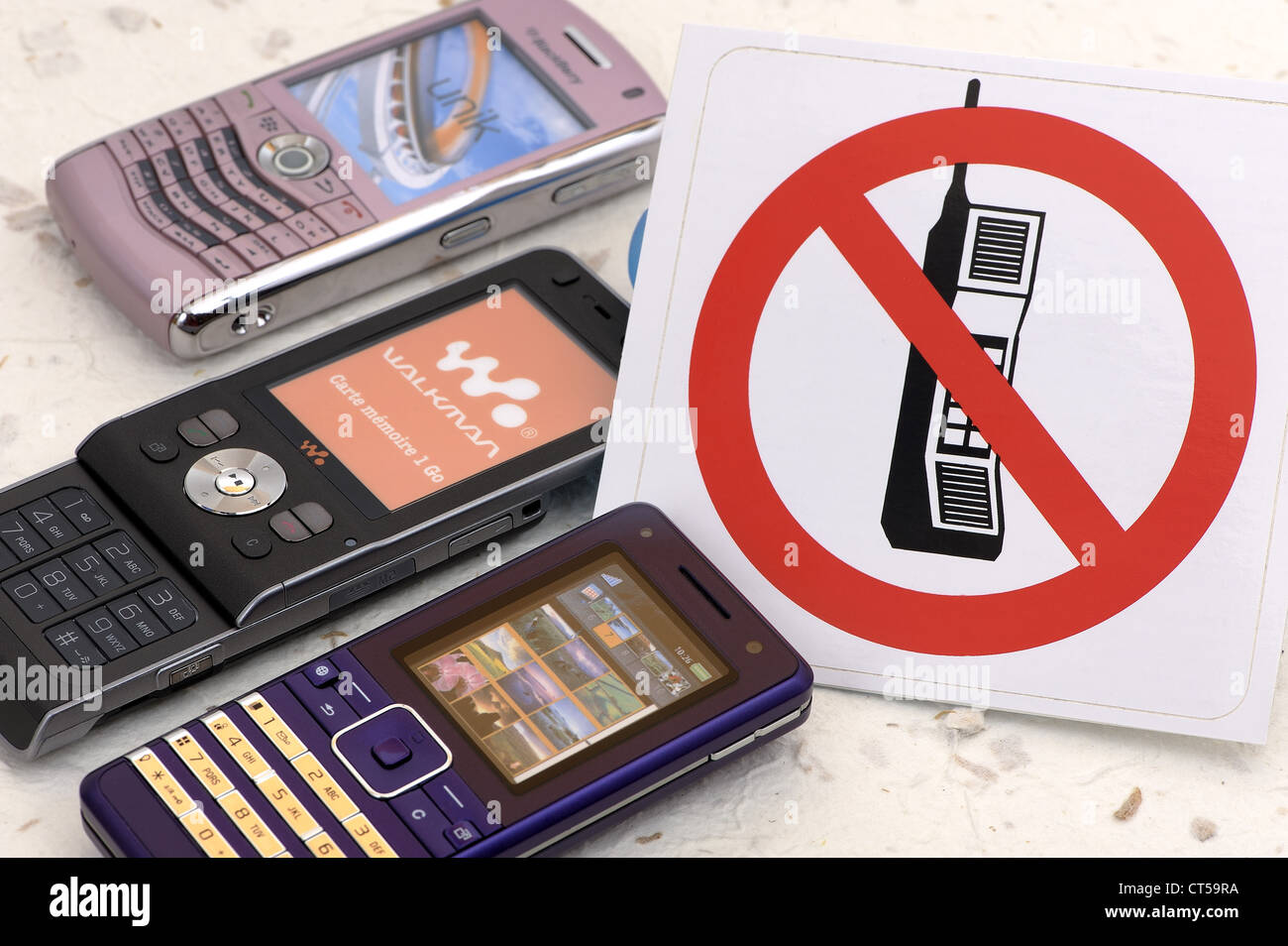 Nessun telefono cellulare Foto Stock