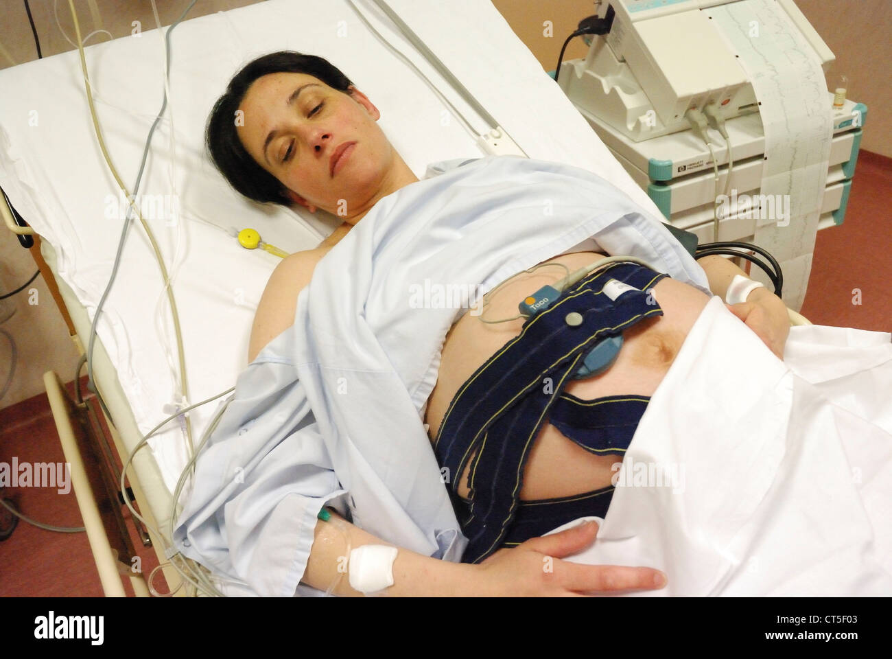 Monitoraggio fetale Foto Stock