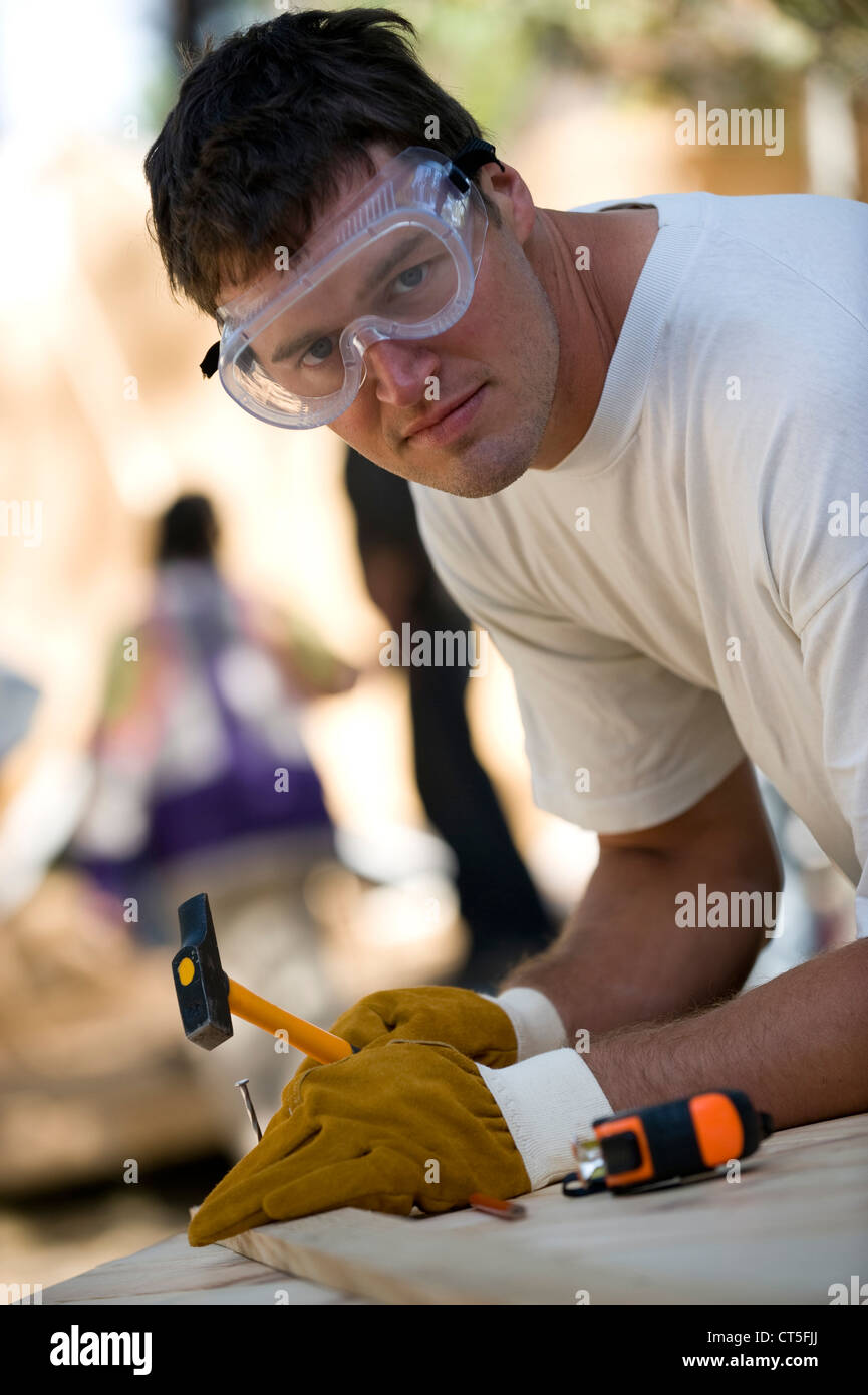 Pubblica LAVORI DI COSTRUZIONE Foto Stock