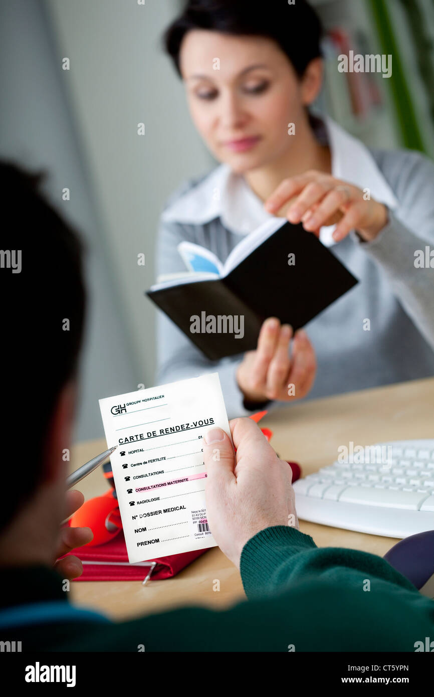 Appuntamento dal dottore Foto Stock