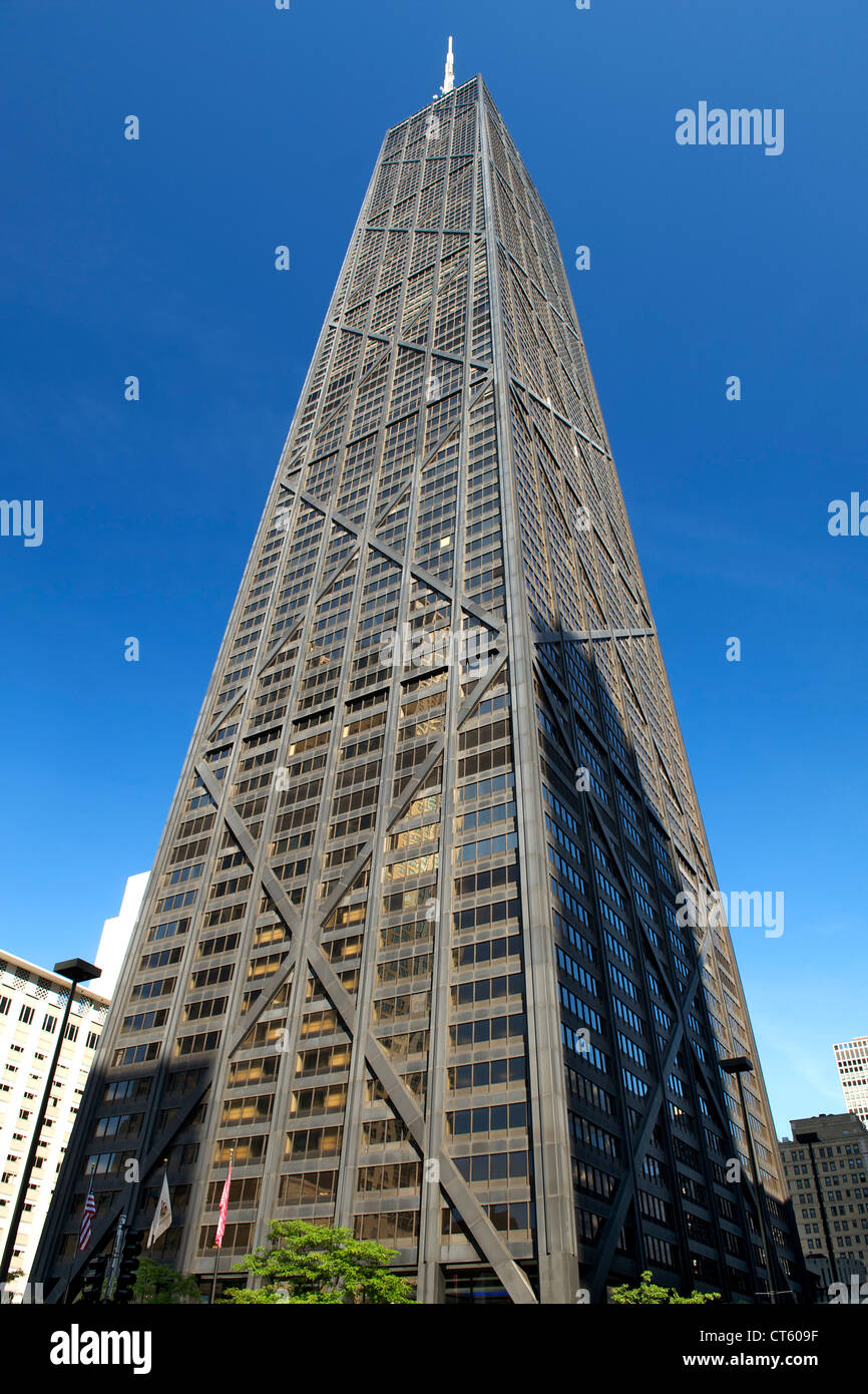 Il 100-storey John Hancock Tower a Chicago, Illinois, Stati Uniti d'America. Foto Stock
