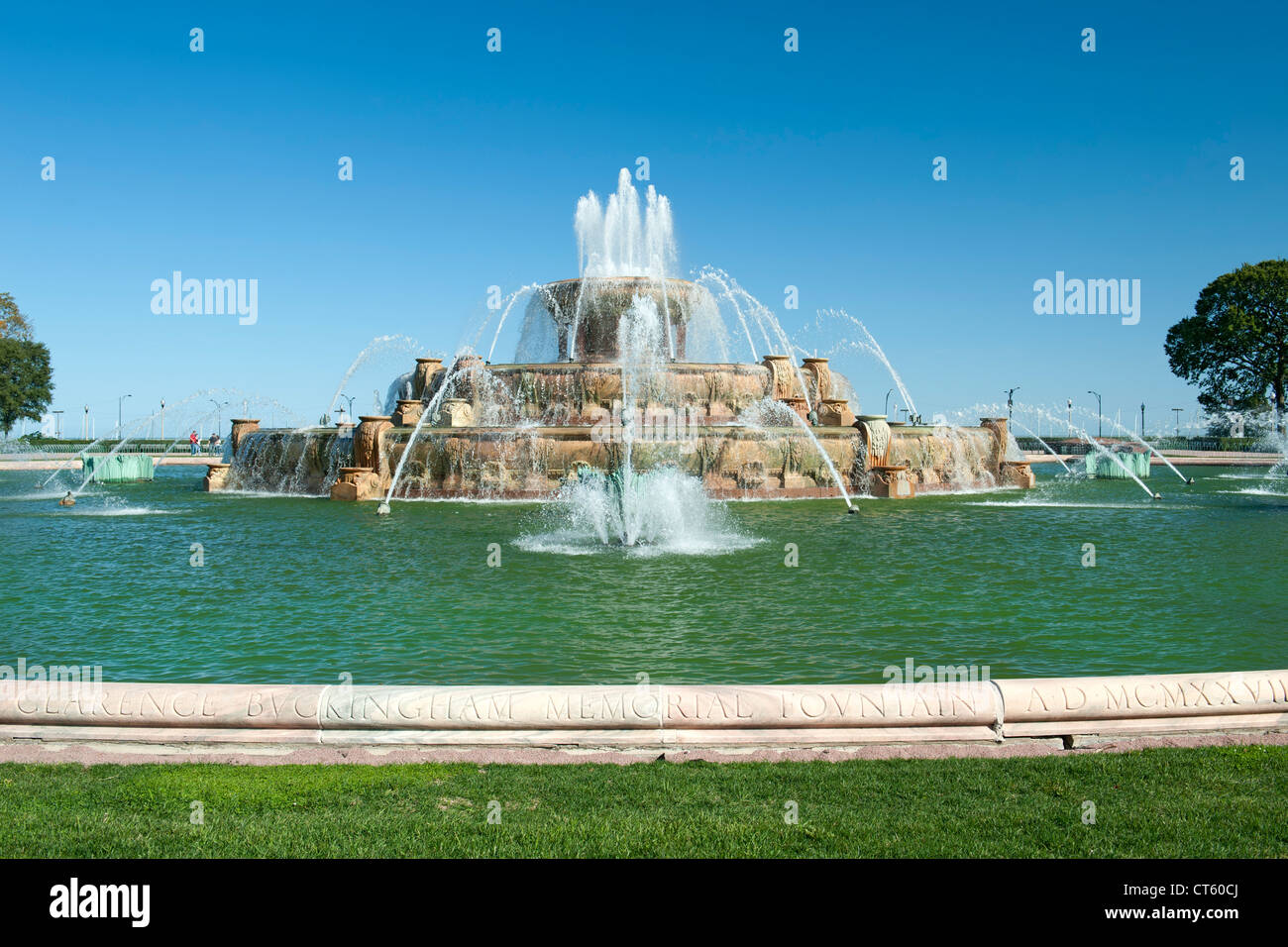 Buckingham Fountain di Grant Park di Chicago, Illinois, Stati Uniti d'America. Foto Stock