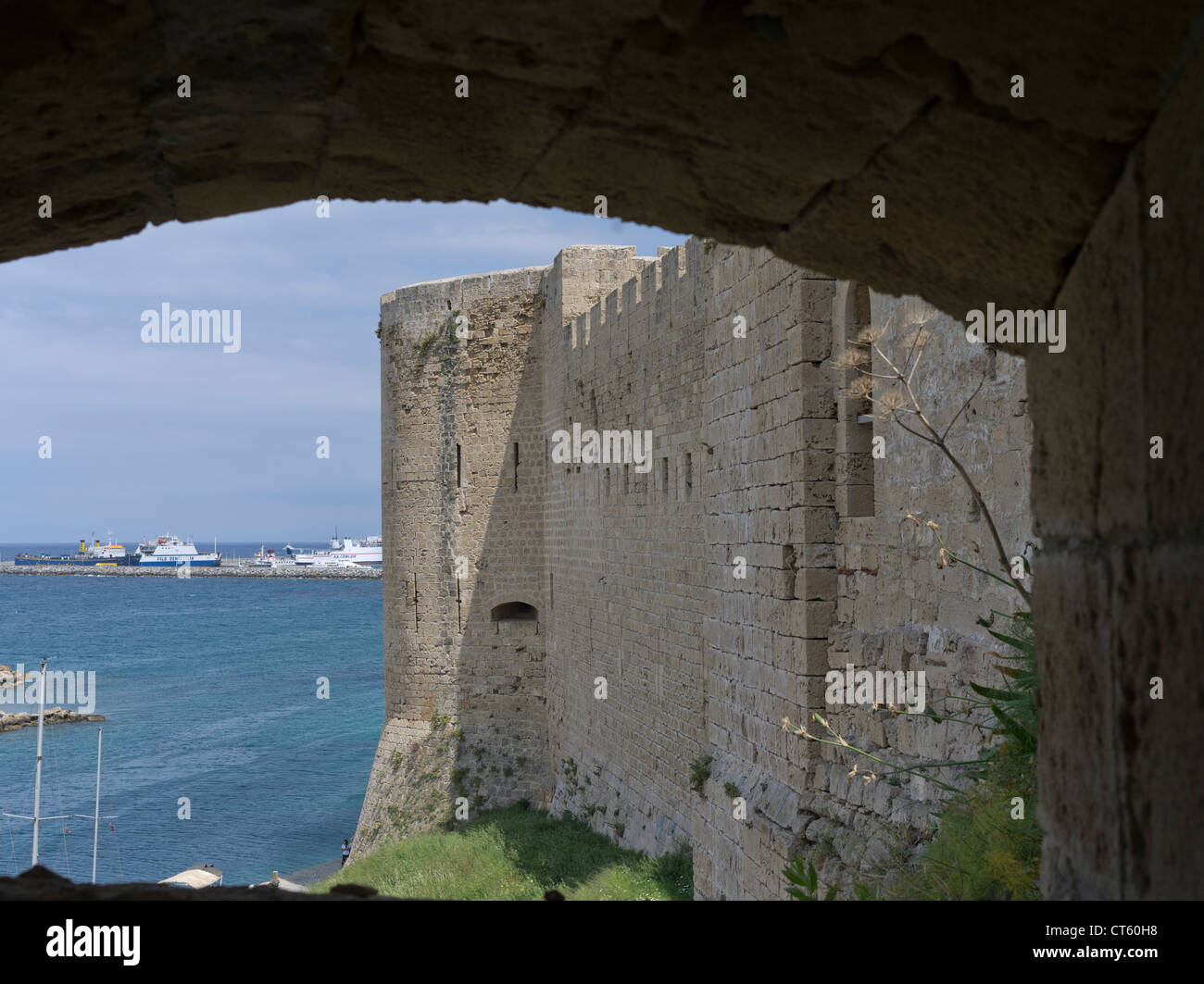 Dh Castello Girne KYRENIA CIPRO DEL NORD castello veneziano pareti Foto Stock