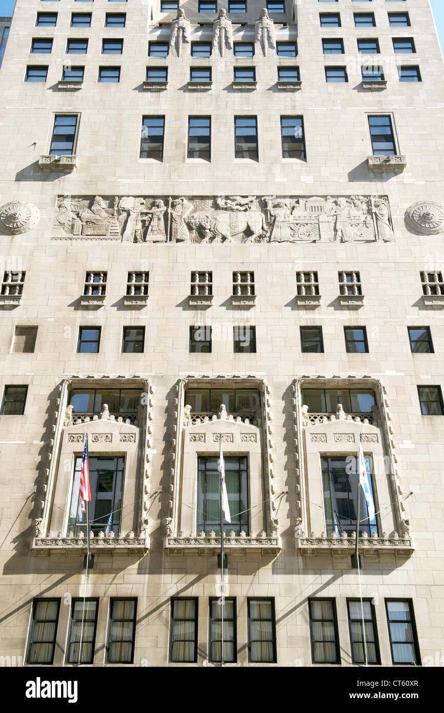 La facciata della Medina Athletic Club building a Chicago, Illinois, Stati Uniti d'America. Foto Stock