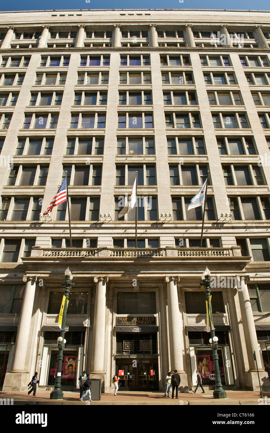 Campo di Marshall e società (edificio occupato da Macy's sul membro) a Chicago, Illinois, Stati Uniti d'America. Foto Stock