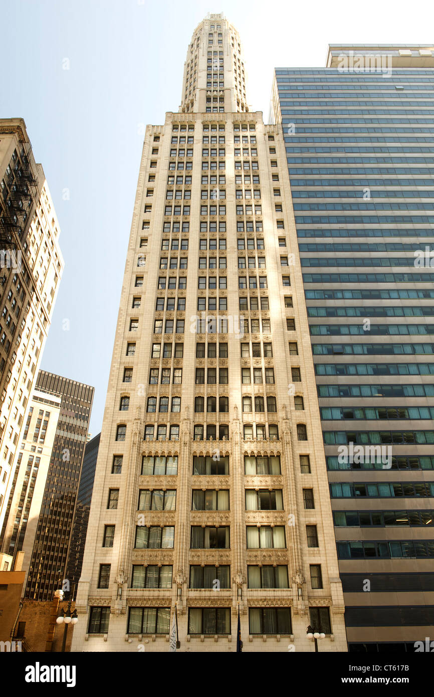 Mather Tower a Chicago, Illinois, Stati Uniti d'America. Foto Stock