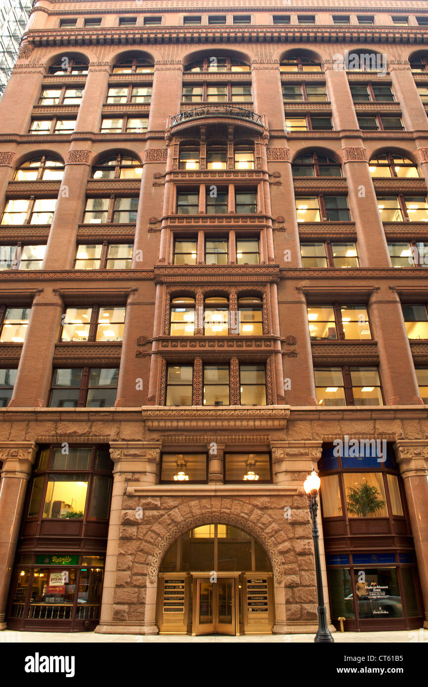 Il Rookery building a Chicago, Illinois, Stati Uniti d'America. Foto Stock