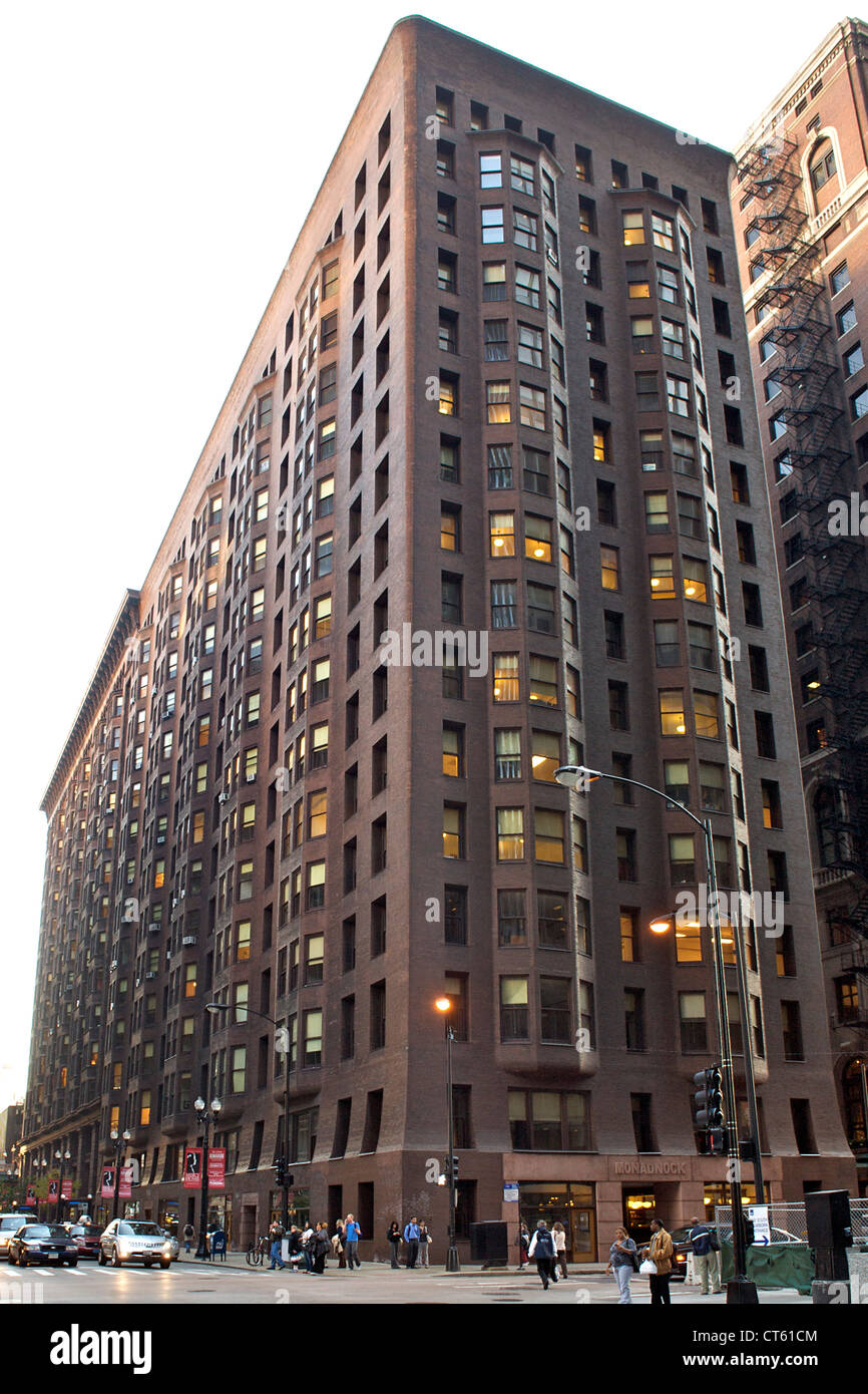 Monadnock Building a Chicago, Illinois, Stati Uniti d'America. Foto Stock